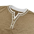 thumbnail image 4 of Kaemgyyd Men's Henley Shirt Soft Button Collar Short Sleeve Summer Tee Casual Color Block Beach Golf Workout Tops, 4 of 6