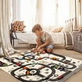 thumbnail image 5 of Kids Playmat Car Rug for Playroom Children's Educational City Traffic Road Map Fun Carpet Black-and-white Children Body Game Mat, 5 of 6