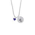 thumbnail image 2 of Delight Jewelry Acrylic 5/16" Royal Blue Heart Silvertone Script Initial Disc - E - Charm Necklace, 20"+3", 2 of 4