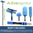 thumbnail image 2 of EVERSPROUT 5-to-14 Foot 4-Pack Duster Squeegee Kit with Extension-Pole (20+ Foot Reach) | Swivel Squeegee, Hand-Packaged Cobweb Duster, Microfiber Feather Duster, Ceiling Fan Duster, Telescopic Pole, 2 of 8