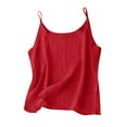 thumbnail image 3 of Dazajoo Plus Size Linen Tank Tops for Women Loose Fit Spaghetti Strap Camisoles Casual Lightweight Summer Beach Tanks,Red XXXXXL, 3 of 7