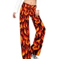 thumbnail image 4 of Top-kevin Fire Flame Pattern Women's Yoga Pants Wide Leg Loose Casual Straight Lace Up Pants Lounge Sweatpants, 4 of 14