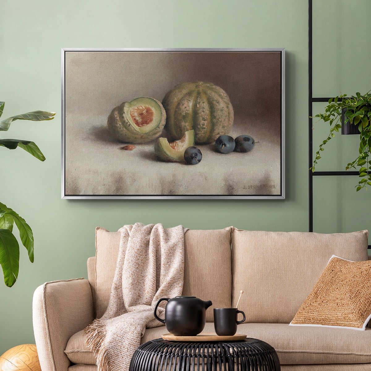 Vintage Botanical Print-XLVIII By Wexford Home Framed in Silver Wood Gallery Wrapped Canvas 27 in. x 41 in.