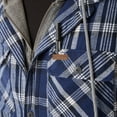 thumbnail image 5 of Men’s Sherpa-Lined Hooded Flannel Shirt Jacket Color: Steel Blue Size: L, 5 of 5