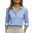 thumbnail image 5 of Edvintorg Blouses for Women Dressy Casual Striped Long Sleeve Turndown Collar Button Down Shirt Women Tops Fashion Clothing Red XXL, 5 of 5