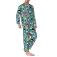 thumbnail image 2 of Naloa Christmas Hat Cute French Bulldog Men’s Pajamas Set - Long Sleeve Button Down Sleep Shirt and Pajama Bottoms Sleepwear Set-XX-Large, 2 of 7