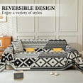 thumbnail image 4 of Eurhowing Boho Sofa Cover for 2 Cushion Couch, Stretchable Chenille Couch Slipcover, Washable Pet Friendly Sofa Throws Furniture Protector for Home Decor, 71" X102", Black, 4 of 10
