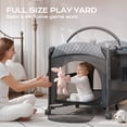 thumbnail image 4 of Babyomi 4 in 1 Baby Bassinet with Diaper Changer, Long Next to Bed Crib with Mattress,Height Adjustable,Pack and Play,Bedside Crib Sleeper, Gray, 4 of 7