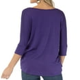 thumbnail image 2 of Women's Purple Kansas State Wildcats Tamara Scoop Neck 3/4-Sleeve Top, 2 of 2