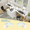 thumbnail image 7 of 43" L-Shaped Computer Desk with 4 Power Outlets and 7-Color Led Lights, 3-Drawer Gaming Desk, 7 of 7
