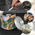 thumbnail image 4 of Yayeee Ashtray with Lid for Cigarette Smokeless Stainless Steel Home Ash Holder, Art Path, 4 of 7