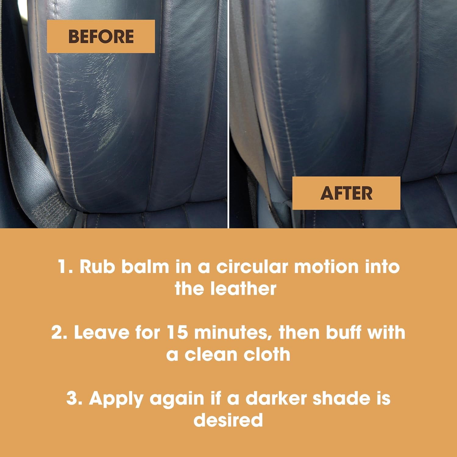 The Original Leather Recoloring Balm by Furniture Clinic - Beige Leather Dye for Furniture, Couches & Car Seats - Restore Scratched, Faded, & Damaged Surfaces