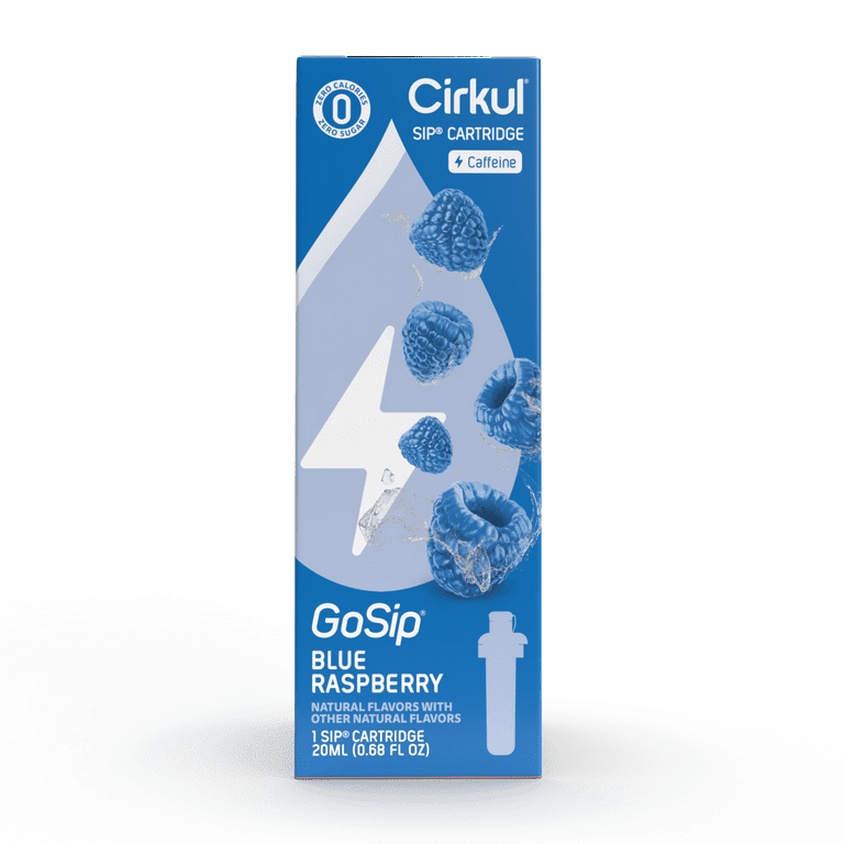 Cirkul GoSip Blue Raspberry Flavor Cartridge, Drink Mix, 1-Pack