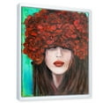 thumbnail image 3 of Designart 'Portrait Of A Young Lady With Red Flowers' Modern Framed Canvas Wall Art Print, 3 of 5
