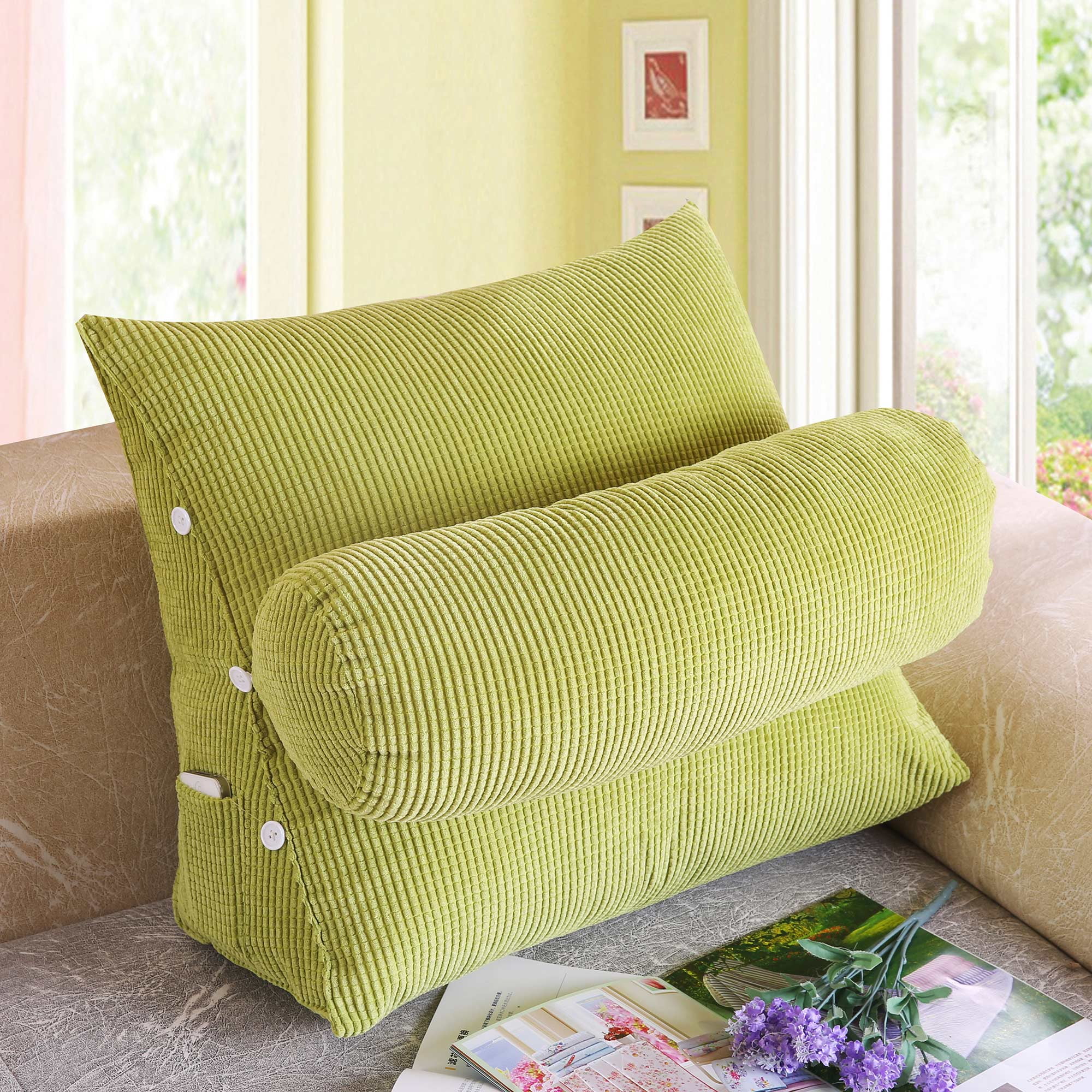 17.7"x15.7"x8.6" Long Pillow Sofa Cushion Zipper Removable Washable