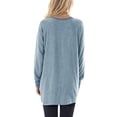 thumbnail image 3 of Women's Round Neck Contrast Color Pocket Sweatshirt Long Sleeve Pullover Sweatshirt, 3 of 3