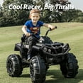 thumbnail image 3 of Outfunny 24V Kids 4 Wheeler, Electric ATV Quad Ride-on Toy for Big Kids Ages 3 and up, Black, 3 of 9