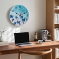 thumbnail image 6 of Wall Clock 14 Inch Coastal Round Silent Decorative Wall Clocks Battery Operated for Living Room Bedroom Kitchen Classroom Decor, Ocean Butterfly Beach Aqua Dark Blue,Large, 6 of 7