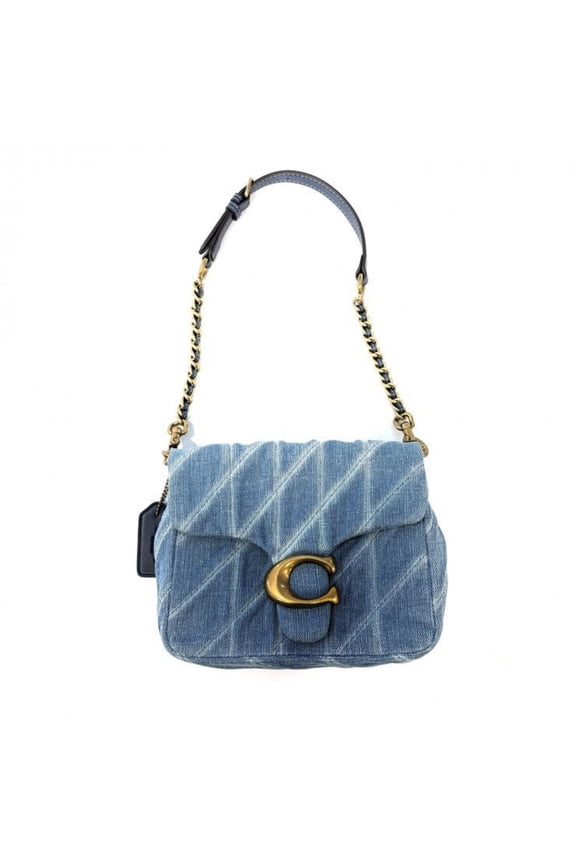 Pre-Owned COACH Times Square Tabby Shoulder Bag, Quilted Denim Blue