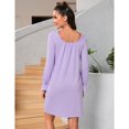 thumbnail image 4 of Ladies Pajamas Lace Square Neck Pleated Nightgown Puffy Sleeve Victorian Dress, 4 of 5