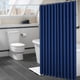 thumbnail image 2 of Cortina de ducha impermeable, esencial para el baño, resistente a las manchas, con ganchos en color azul, 2 of 8