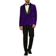 thumbnail image 2 of INSPIRE CHIC Velvet Tuxedo Blazers for Men's Shawl Lapel Formal Wedding Sports Coats M Purple, 2 of 5