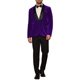 thumbnail image 2 of Blazers de Tuxedo de Terciopelo INSPIRE CHIC para hombres, con solapa de chal, chaquetas formales para bodas, 2XL, púrpura, 2 of 5