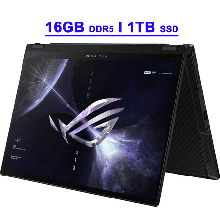 Asus ROG Flow X13 Premium Gaming 2-in-1 Laptop 13.4" FHD+ IPS 120Hz Glossy Touch 100% sRGB AMD 8-core Zen 4 Ryzen 9 7940HS Processor 16GB DDR5 1TB SSD Backlit FHD IR Camera Win11 Black