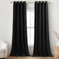 thumbnail image 1 of Cortinas RYB HOME de terciopelo negro, 244 cm x 244 cm (1 par), 1 of 1