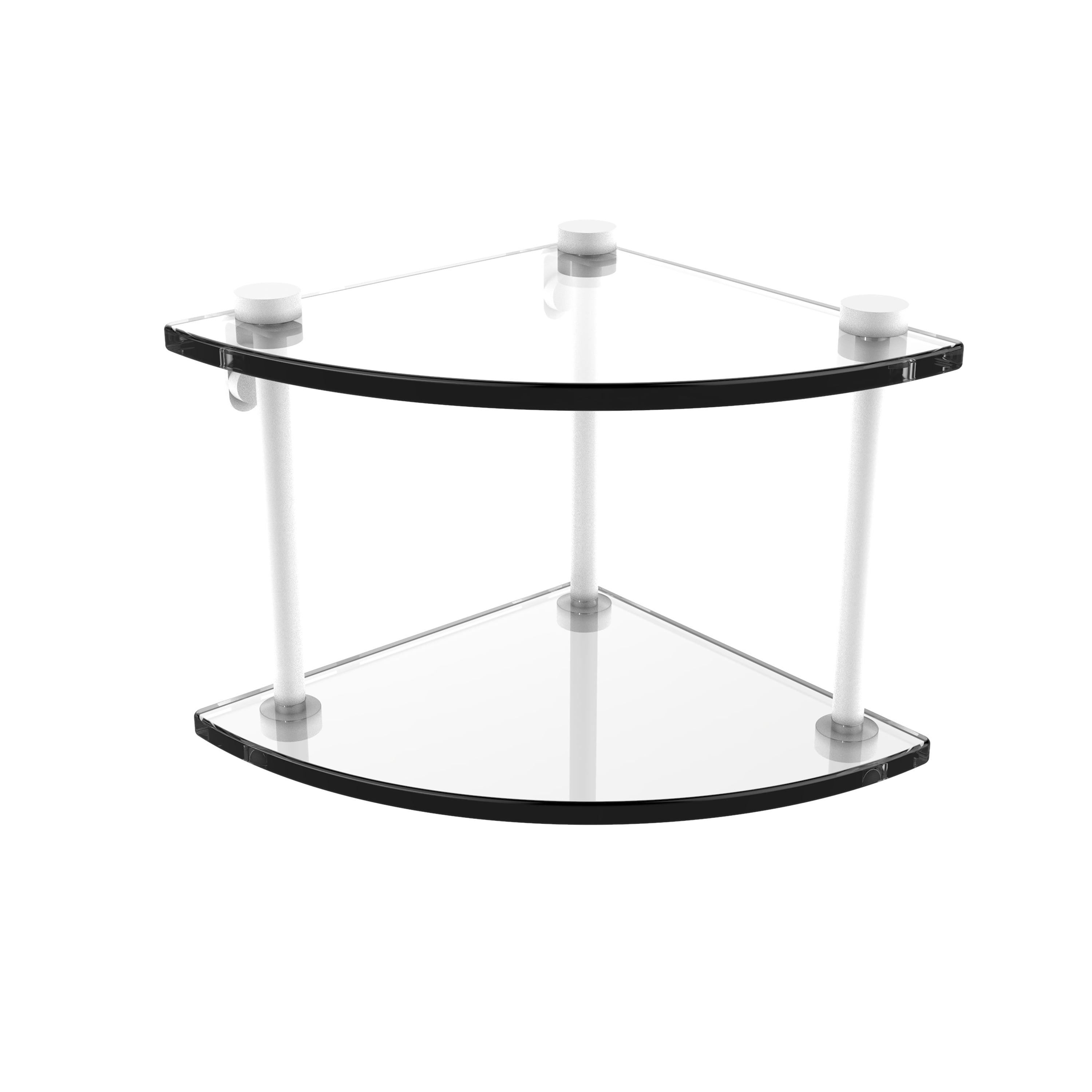 Two Tier Corner Glass Shelf