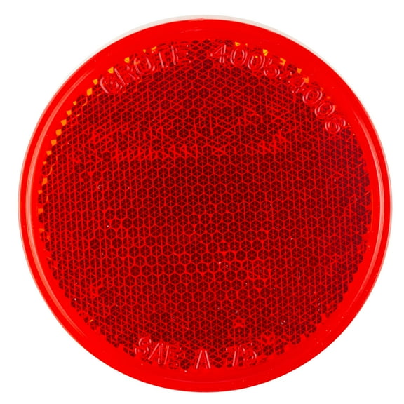 Grote 40052-3 Round Stick-On Reflector - 3", Red (Bulk Packaging)