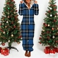 thumbnail image 2 of Edvintorg Rompers for Women Fall Winter Loungewear Plaid Long Sleeve Zip up Fleece Casual Jumpsuit with Pant One Piece Outfits for Women S-2XL Blue, 2 of 6