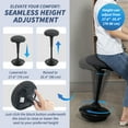 thumbnail image 4 of HOMCOM Adjustable Active Standing Stool with Rocking Motion, Dark Grey, 4 of 10