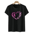 thumbnail image 1 of Lenago Hauts d'Été Mode Décontractée Femmes Manches Courtes Imprimé Dames Manches Courtes Col Rond Blouses Hauts T-Shirt Cancer du Sein Chemises pour Femmes en Liquidation, 1 of 4