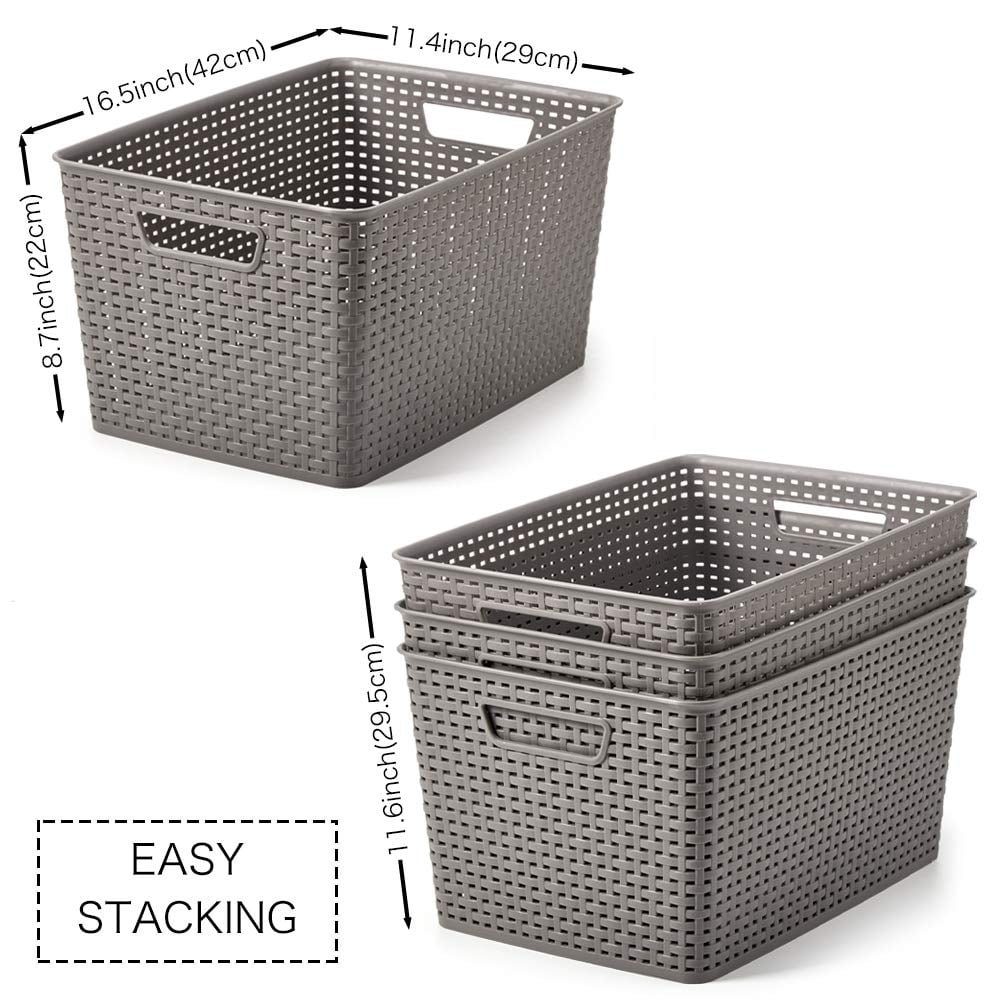 Plastic E-Track Basket for Storage, 6 x 7 x 4