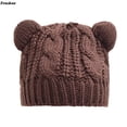 thumbnail image 1 of Gorros de punto holgados con orejas de gato para mujer, gorros de ganchillo para mantener el calor, gorros de ganchillo a la moda, gorro de Navidad, 1 of 4