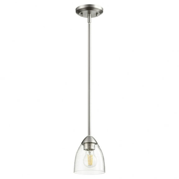 Quorum Lighting Barkley 1-Light Mini Pendant, Satin Nickel, 5.75W, 7H