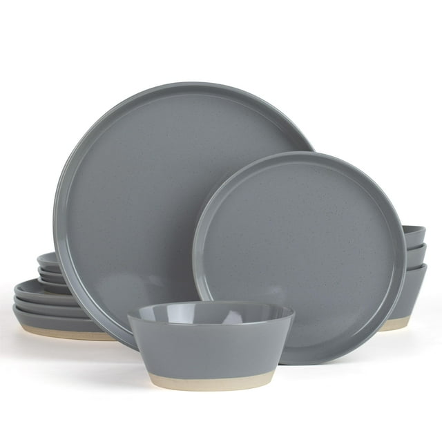 Famiware Saturn Dinnerware Sets, 12 Piece Speckle Dish Set, Plates and