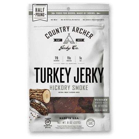 Country Archer Jerky Co. Smoked Turkey Jerky, Hickory, 8oz, 1 (Best Smoked Turkey Jerky Recipe)