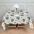 thumbnail image 3 of Pioneer Flower Floral Print Pattern Square Tablecloth, Waterproof Wipeable Spillproof Washable Table Cover for Home Kitchen Party Decor, 42"x42", 3 of 6