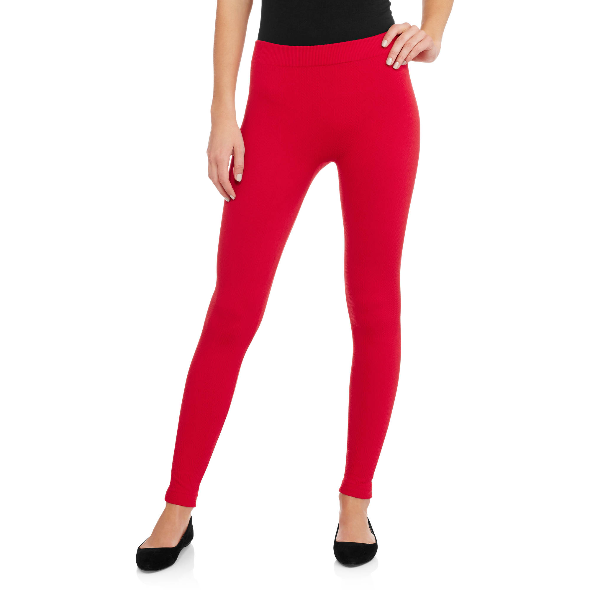 Juniors' Seamless Fleeceback Cable Knit Leggings
