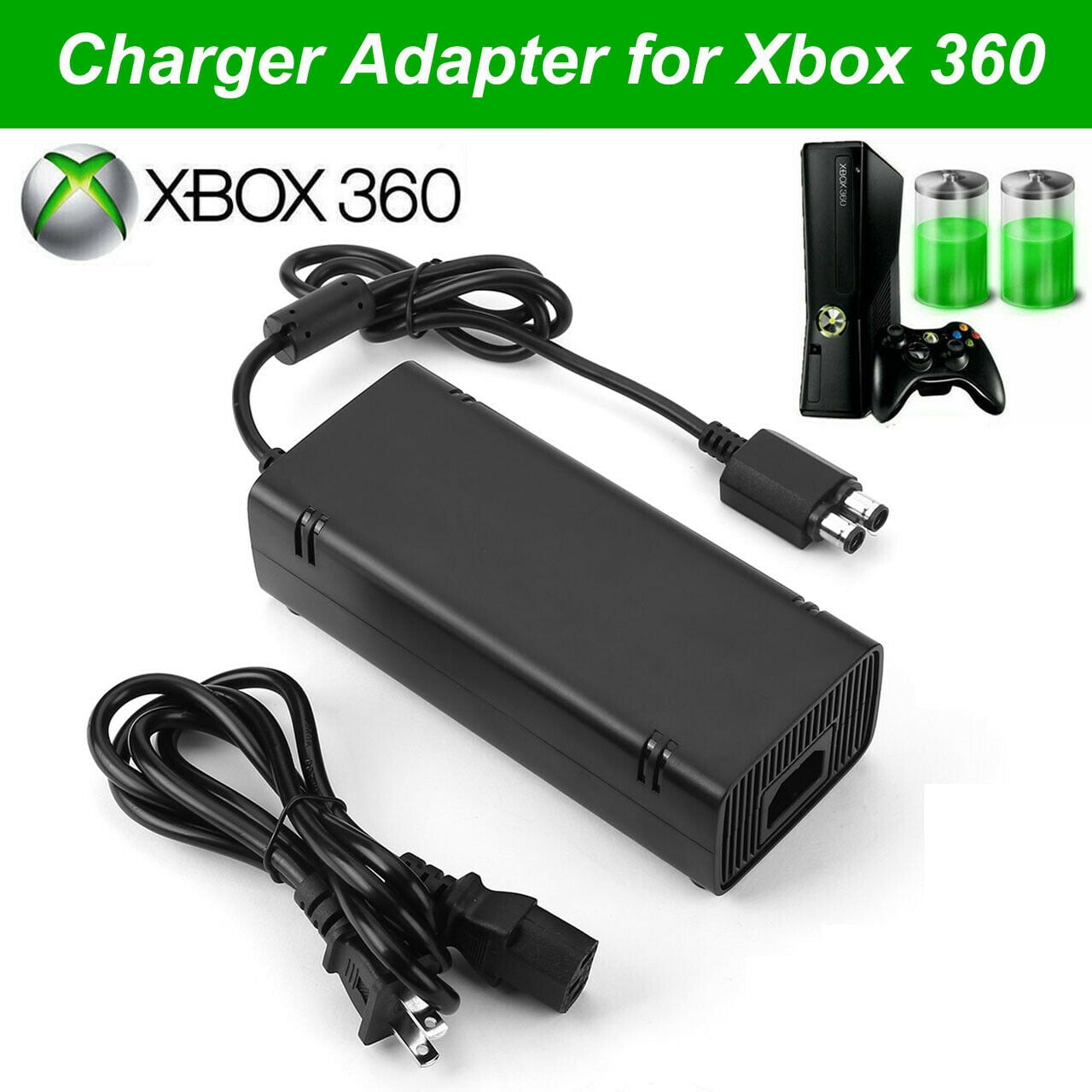 NEW AC Power Cord Cable Outlet Plug For MICROSOFT XBOX 360 BRICK ADAPTER CHARGER 