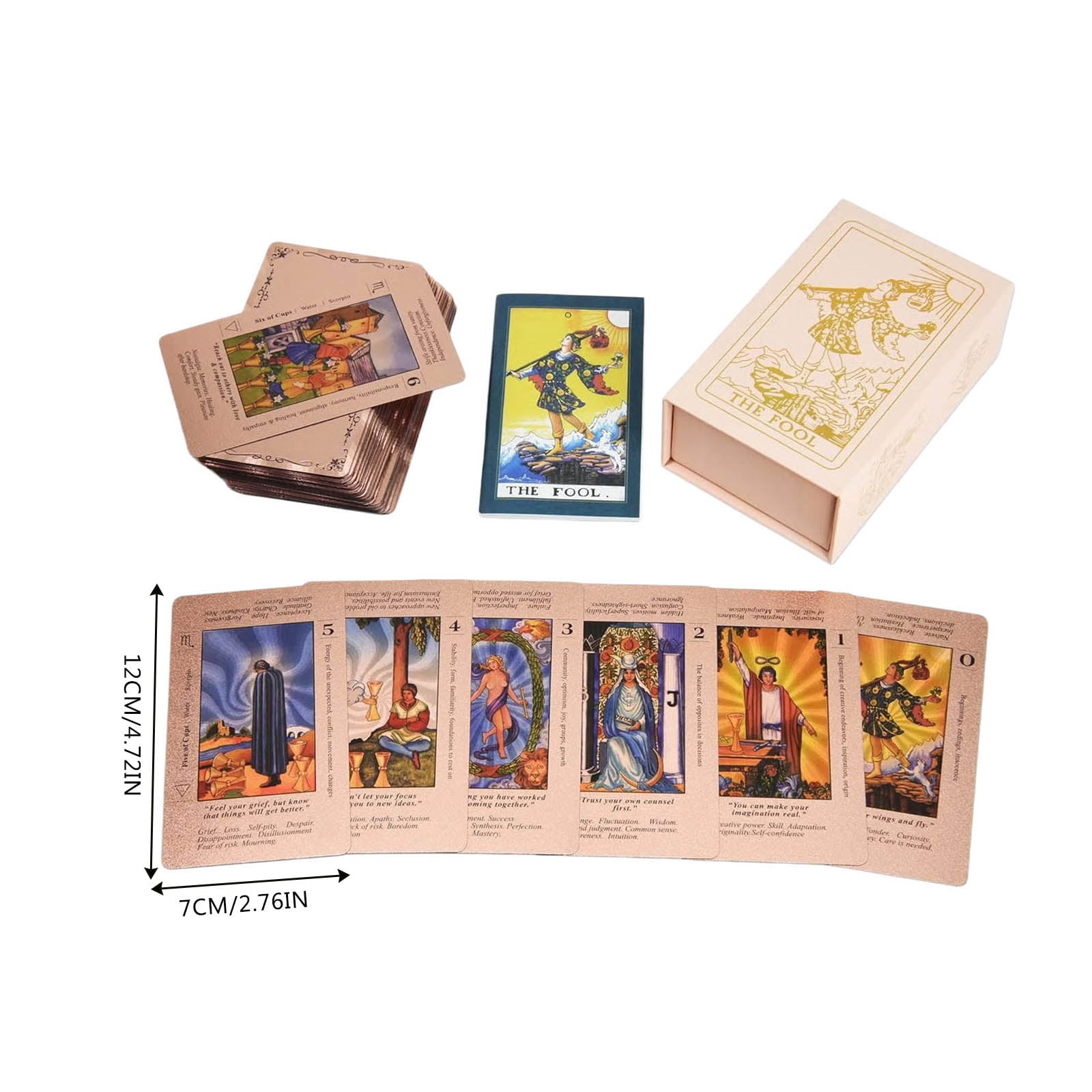 Tarot Cards Classic Tarot Cards Deck with Illustrated Major and Minor Arcana for Divination and Card Reading Activities