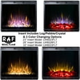 thumbnail image 4 of Gibson Living 33-inch Flat Pebble, Crystal, Log Ventless Heater Electric Fireplace Insert, Black Frame - 3 Color Changing Settings, 4 of 5