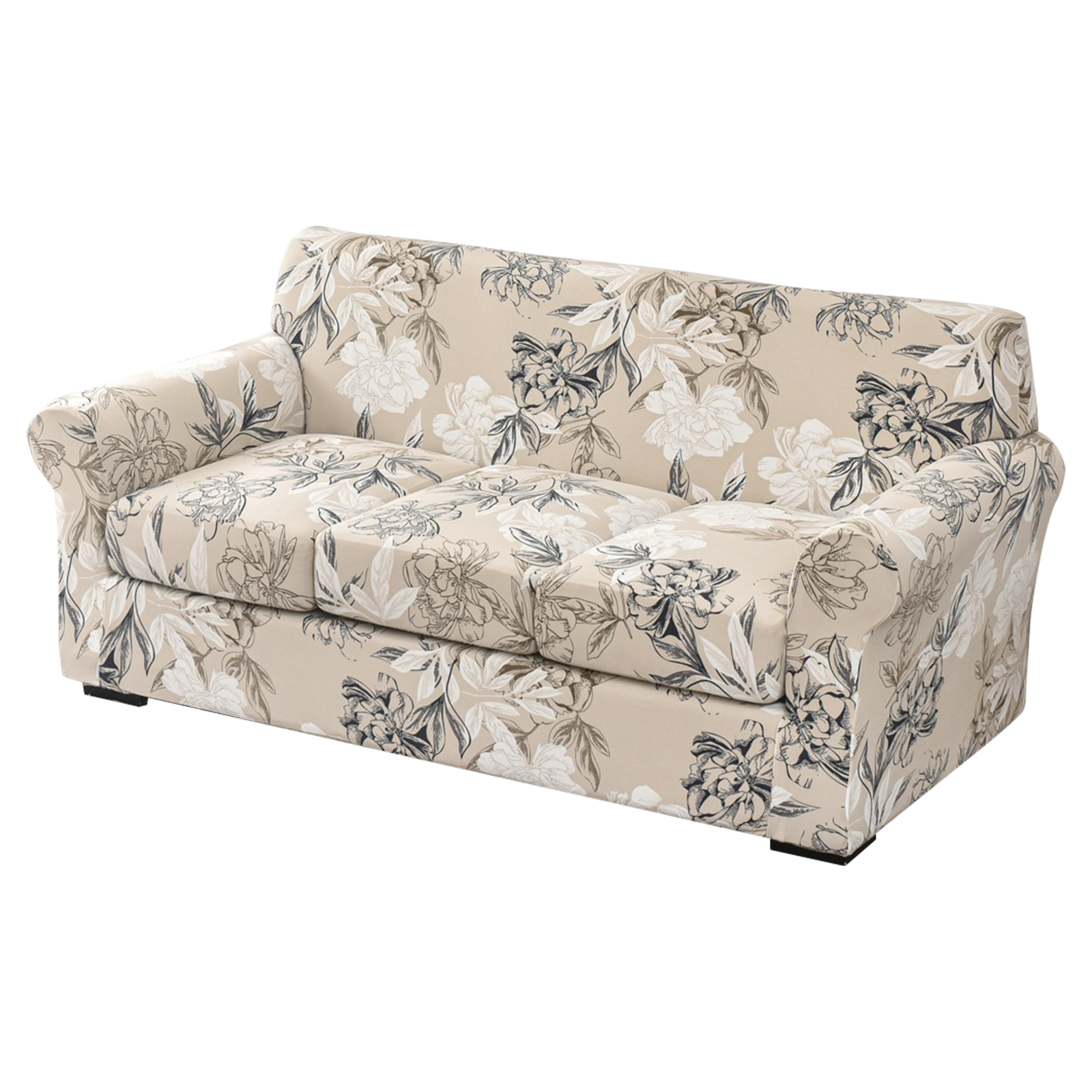 Visit the EUWBSSR Store 4 Pieces Stretch Sofa Cover 3 Seater Couch Cover Printed Sofa Slipcover with 3 Separate Cushion Covers Washable Sofa Slip Covers for Living Room Home with Pets and Kids