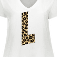 thumbnail image 4 of Inktastic Leopard Print Letter L Women's Plus Size V-Neck T-Shirt, 4 of 5