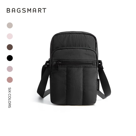 BAGSMART Small Crossbody Bags for Women, Mini Cell Phone Cross body Purses Travel Wallet with RFID Blocking Card Slots, Black