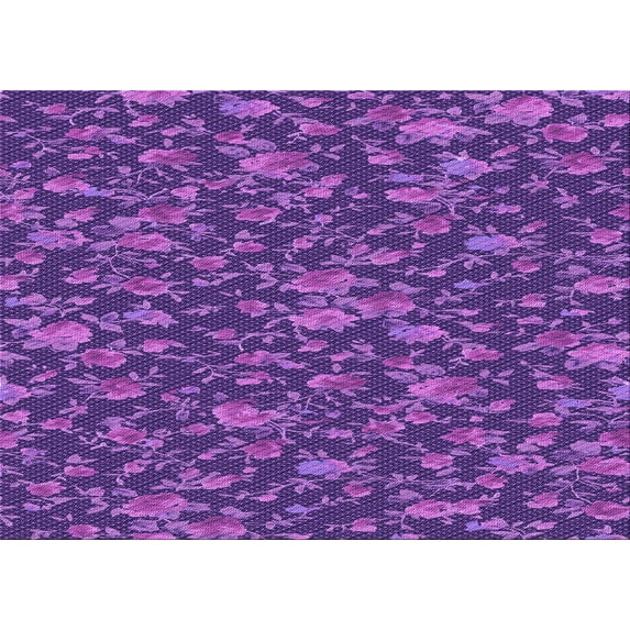Ahgly Company Machine Washable Indoor Rectangle Transitional Purple Area Rugs, 5' x 7'