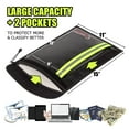 thumbnail image 3 of ROLOWAY Fireproof Document Bag (15 x 11 inch) with 2 Pockets & Waterproof Zipper, Fireproof Money Bag, Fire Safe Bag with Reflective Strip, Fireproof Envelope for Cash, Legal Documents Safe (Black), 3 of 6
