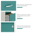 thumbnail image 3 of Space Solutions 18" Deep 2 Drawer Mobile Letter Width Vertical File Cabinet, White/Teal, 3 of 16
